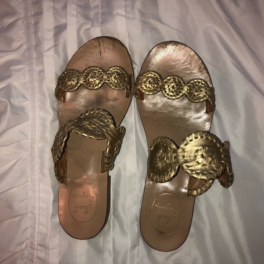Gold jack Rogers! Good condition!